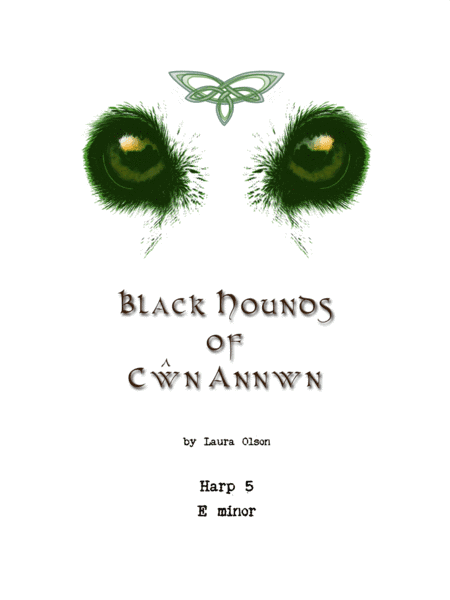 Black Hounds of Cwn Annwn for Harp Ensemble (E minor)-Harp 5 part