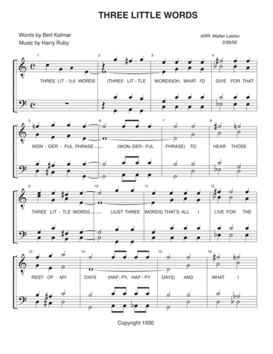 Three Little Words (arr. Walter Latzko)