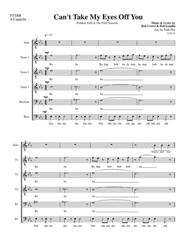 Can't Take My Eyes Off Of You (arr. Pakk Hui)