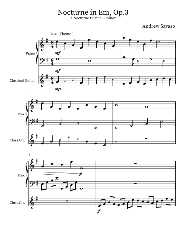 Nocturne in Em, Op.3