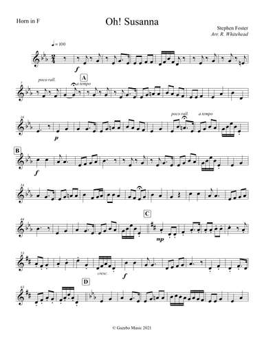 Oh! Susanna (arr. Robert Whitehead)