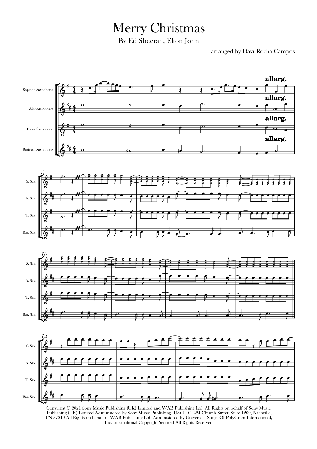 Merry Christmas (arr. Davi Rocha Campos)