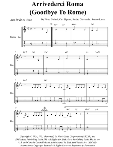 Arrivederci Roma (goodbye To Rome) (arr. Enea Acco)
