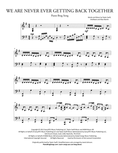We Are Never Ever Getting Back Together (arr. Jared Johnson)