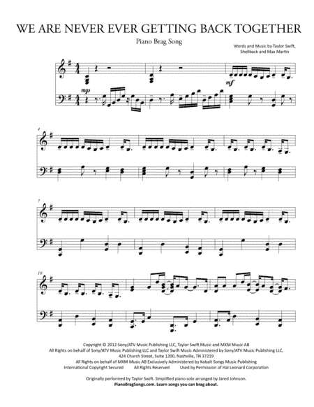 We Are Never Ever Getting Back Together (arr. Jared Johnson)
