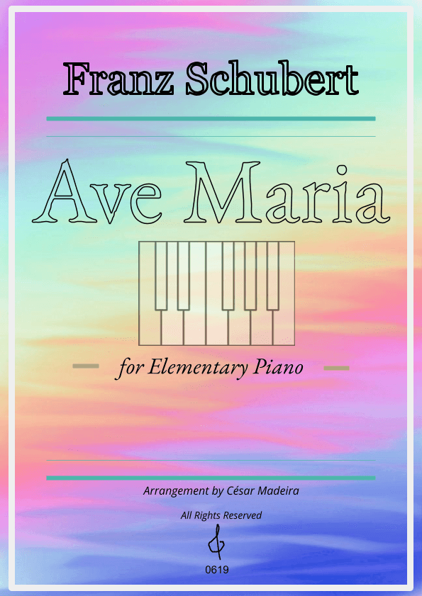 Ave Maria by Schubert - Elementary Piano - W/Chords (Full Score) (arr. César Madeira)