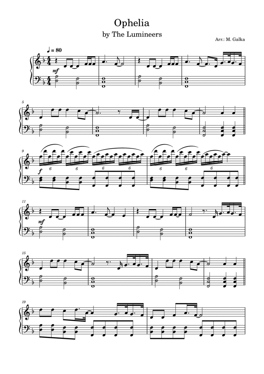 Ophelia (arr. Magdalena Galka)