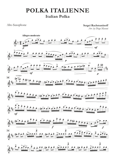 Italian Polka for Alto Saxophone & Piano (arr. Diego Marani)