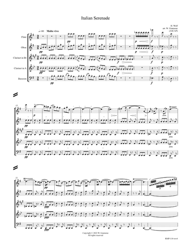 Wolf - Italian Serenade (for woodwind quartet) (arr. William Giannone)