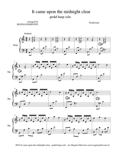 It came upon the Midnight clear - pedal harp solo