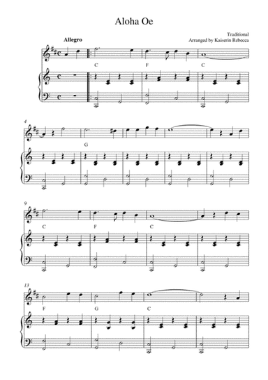Aloha Oe (arr. Kaiserin Rebecca)