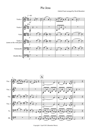Pie Jesu (from Requiem) for String Orchestra (arr. David Burndrett)