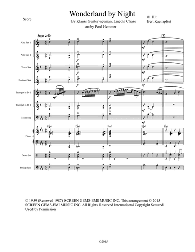 Wonderland By Night (arr. Paul Hemmer)