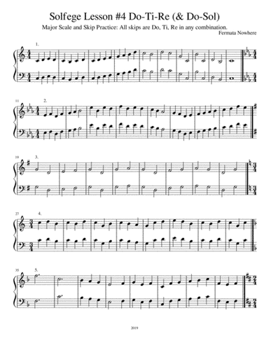 Do-Ti-Re & Do-Sol Sighting Singing Solfege Practice Worksheets