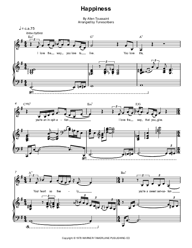 Happiness (arr. Tunescribers)