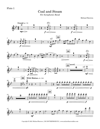 Coal and Steam ~ Symphonic Band Grade 3 (Set of Parts)
