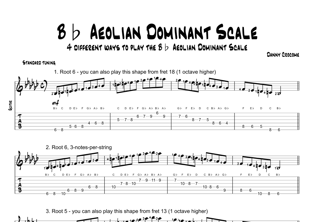 Bb Aeolian Dominant Scale (4 Ways to Play)