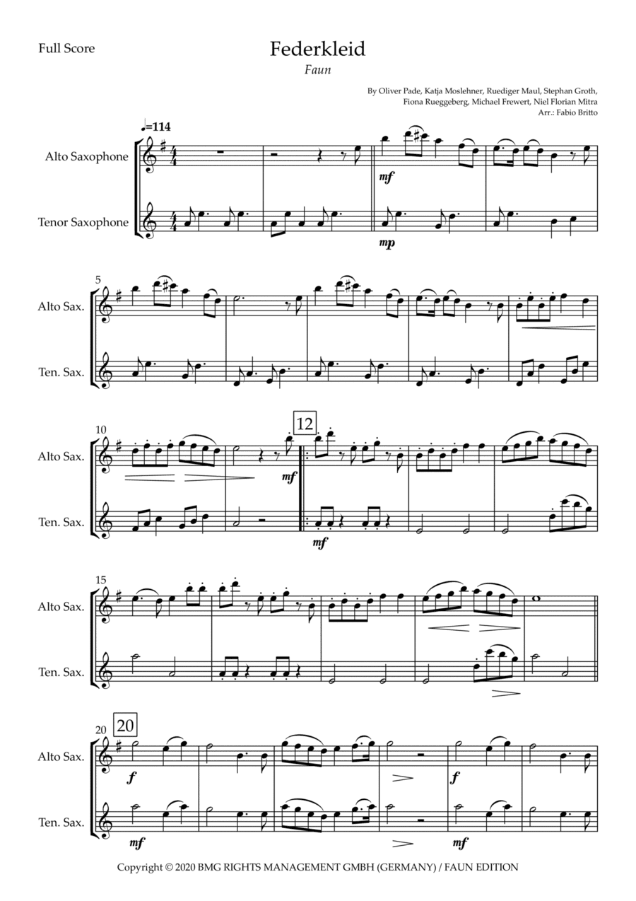 Federkleid (arr. Fabio Britto)