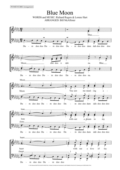 Blue Moon (arr. Bill McAllister)