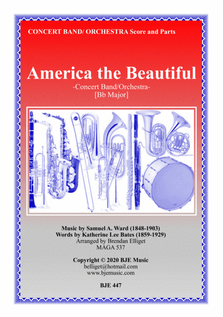 America the Beautiful - Concert Band (with Optional Strings) Score and Parts PDF (arr. Brendan Elliget MAGA 537)