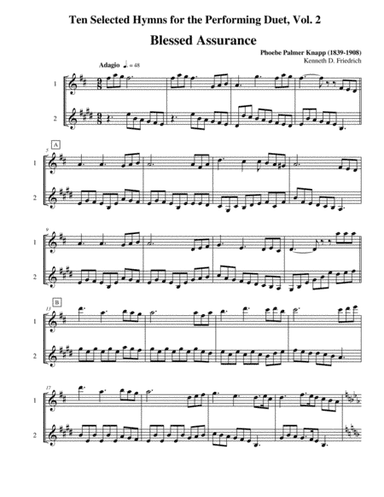 Ten Selected Hymns for the Performing Duet, Vol. 2 - flute and trumpet (arr. Kenneth D. Friedrich)