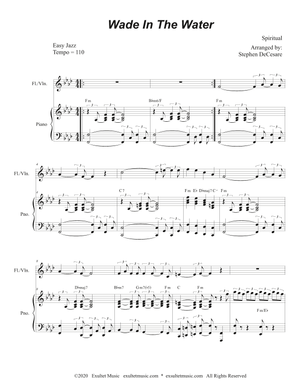 Wade In The Water (for Flute or Violin solo and Piano) (arr. Stephen DeCesare)