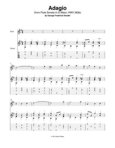 "Adagio" from Flute Sonata in G Major, HWV 363b (arr. Mark Phillips)