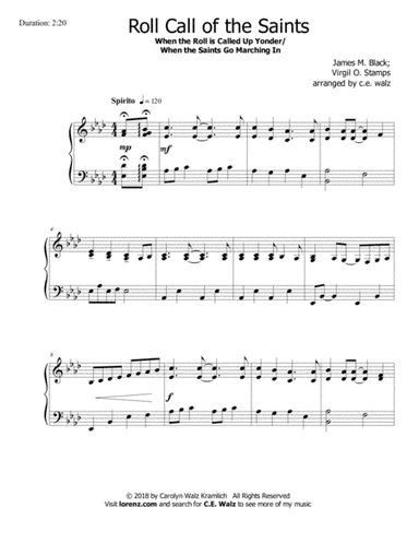 Roll Call of the Saints (with When the Saints Go Marching In) (arr. c.e. walz)