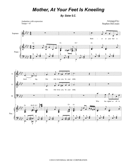 Mother At Your Feet Is Kneeling (arr. Stephen DeCesare)
