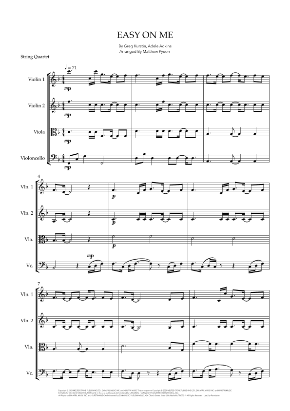 Easy On Me (arr. Matthew pyeon)