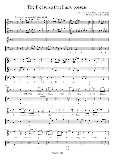 The pleasures that I now possess (arr. Early Music Scores)