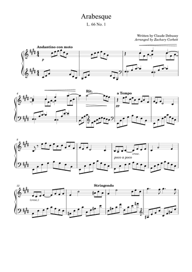 Arabesque L. 66 No. 1 (arr. Zachary Corbett)