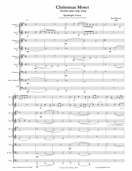 Mouton: Christmas Motet for Brass Choir (arr. James M. Guthrie)