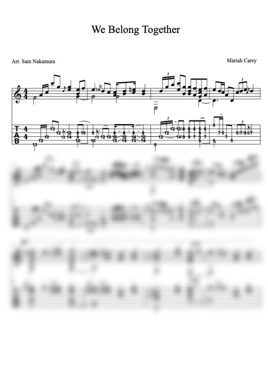 We Belong Together (arr. Sam Nakamura)