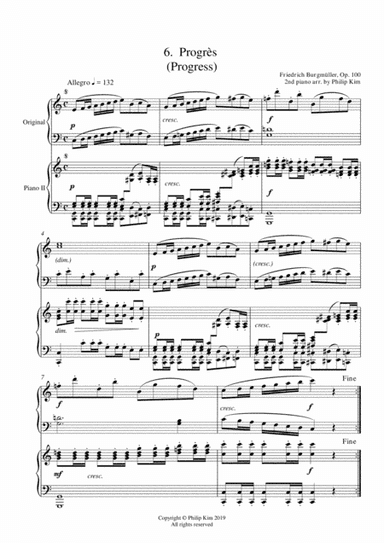 6.  Progress  25 Progressive Studies Opus 100 for 2 pianos by Friedrich Burgmüller (arr. Philip Kim)