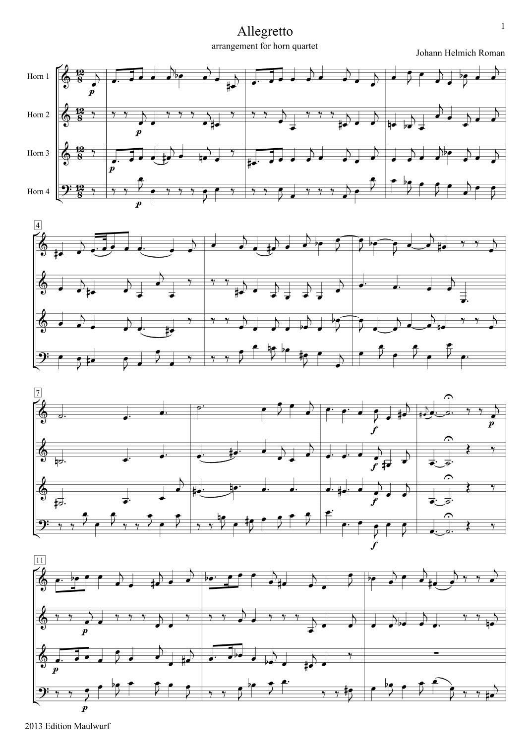 Allegretto (arr. Edition Maulwurf)