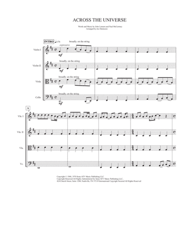 Across The Universe (arr. Joe Deninzon)