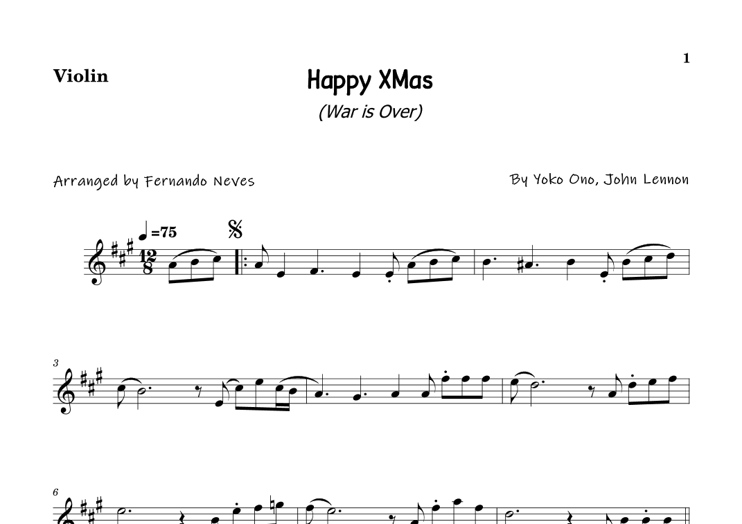 Happy Xmas (war Is Over) (arr. FERNANDO LUIZ NEVES)