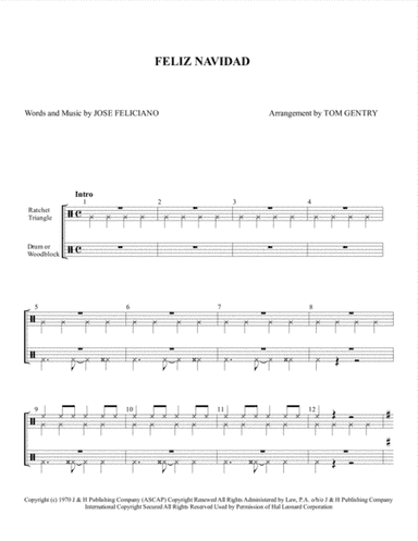 Feliz Navidad (arr. Tom Gentry)