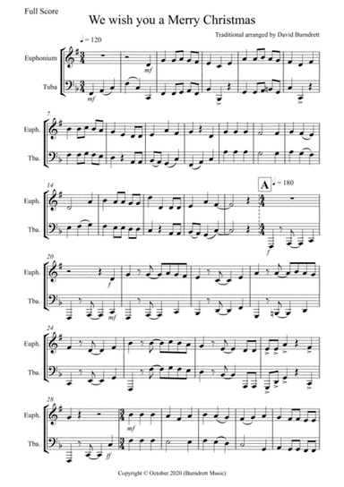 We wish you a Merry Christmas for Euphonium and Tuba (arr. David Burndrett)