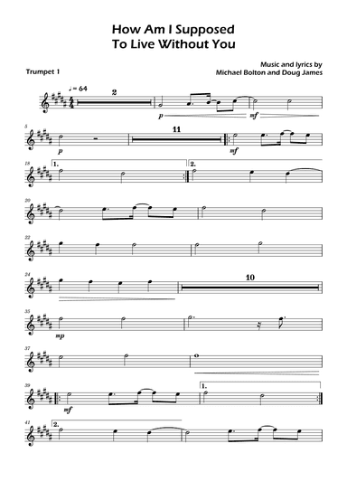 How Am I Supposed To Live Without You (arr. David Lartey)