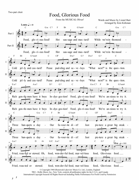 Food, Glorious Food (arr. Kim Kirkman)