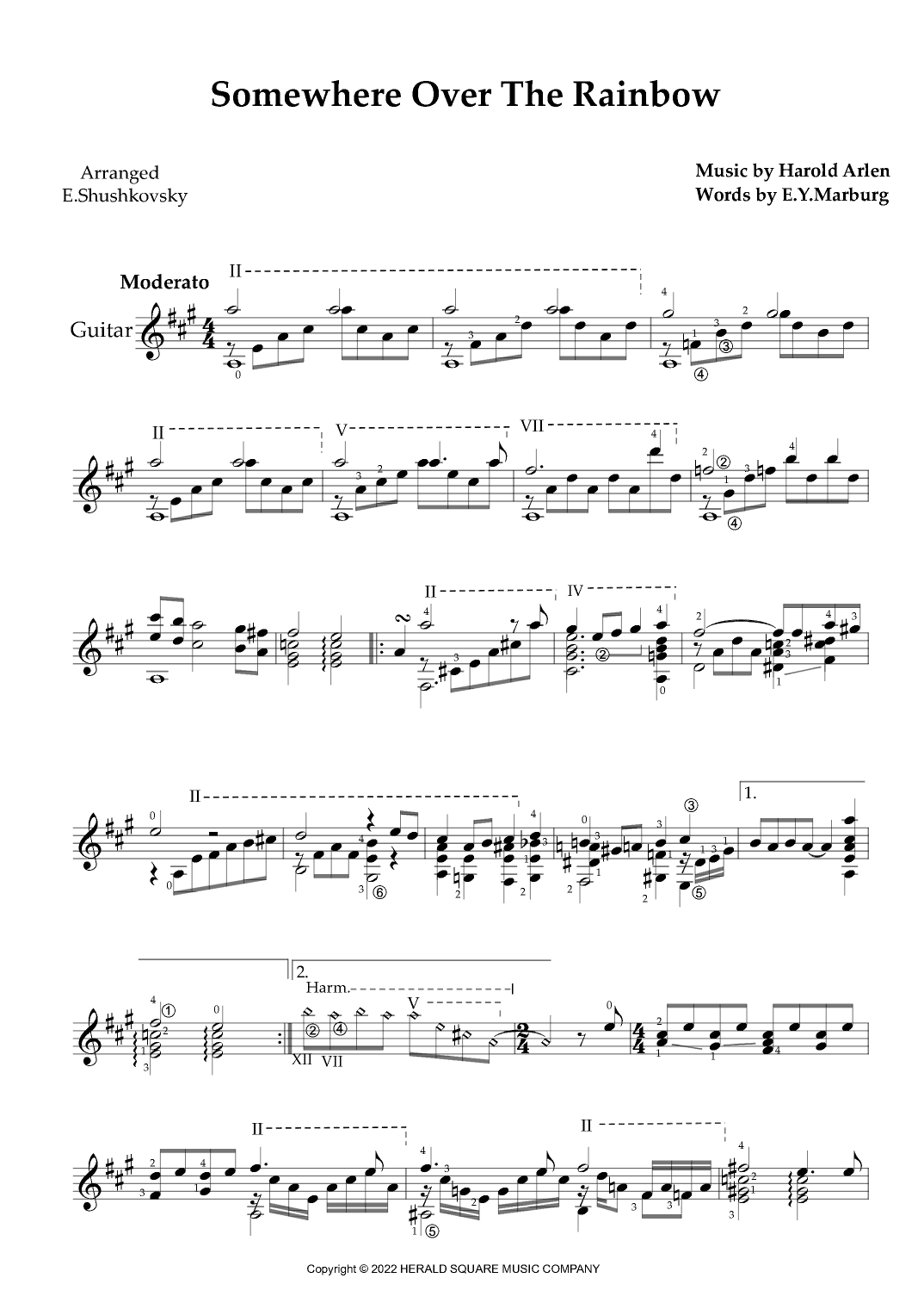 Somewhere Over The Rainbow/what A Wonderful World (arr. Evgeny Shushkovsky)