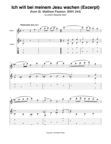 Ich will bei meinem Jesu wachen (from St. Matthew Passion) (arr. Mark Phillips)
