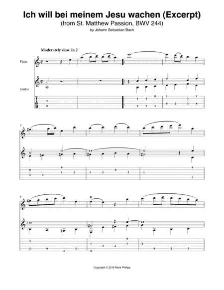 Ich will bei meinem Jesu wachen (from St. Matthew Passion) (arr. Mark Phillips)