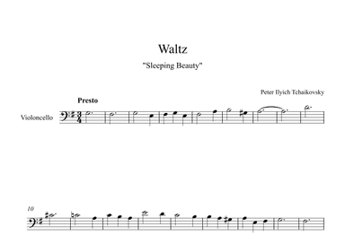 Waltz (Sleeping Beauty) - Peter Ilyich Tchaikovsky (Cello) (arr. Digital Book Music)