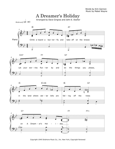 A Dreamer's Holiday (arr. Dave Gingras and John E. Dosher)