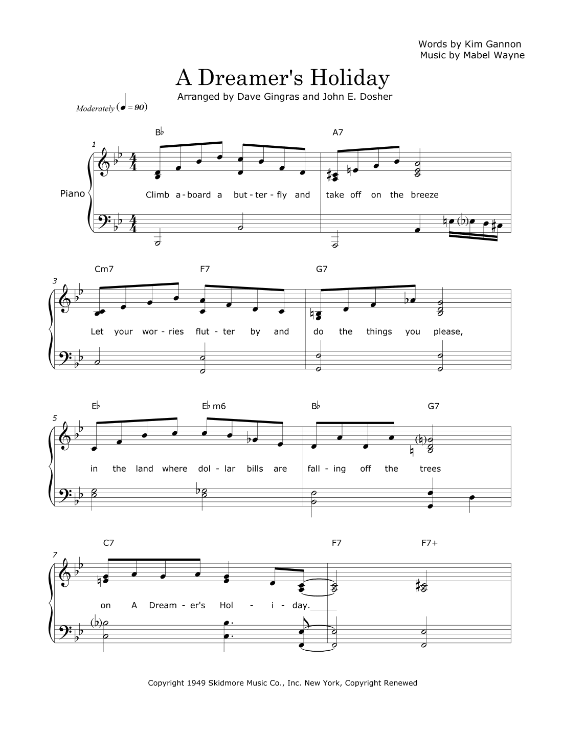 A Dreamer's Holiday (arr. Dave Gingras and John E. Dosher)
