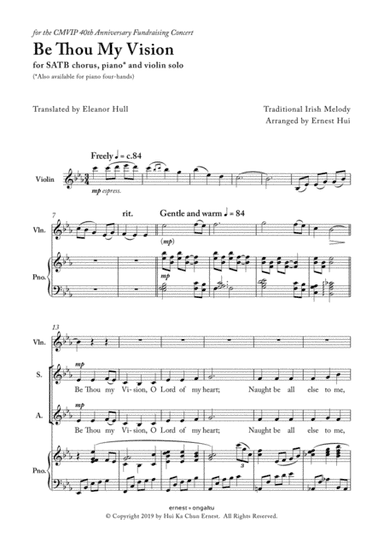 Be Thou My Vision (2019) (arr. Ernest Hui)