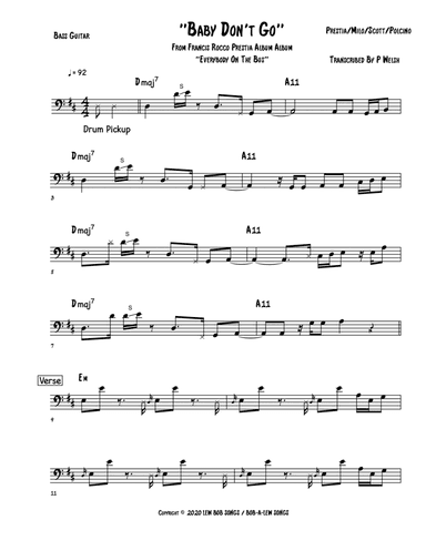 Baby Don't Go (arr. Accubass)